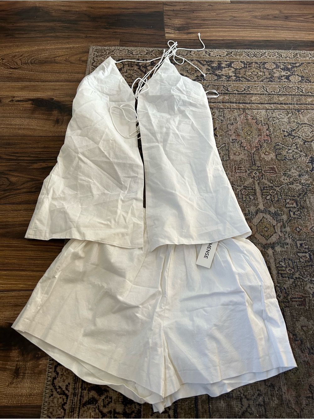 NWT Commense Cotton & Linen Backless Halter Top With Shorts Set - Picture 13 of 14